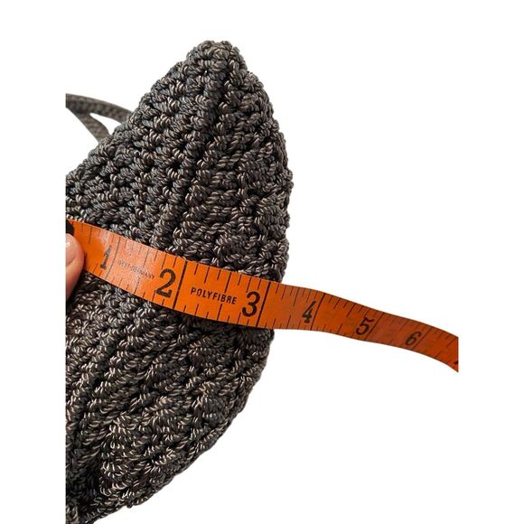 The Sak Pewter Gray Metallic Crochet Crossbody Small Shoulder Bag Boho Purse - Picture 8 of 9